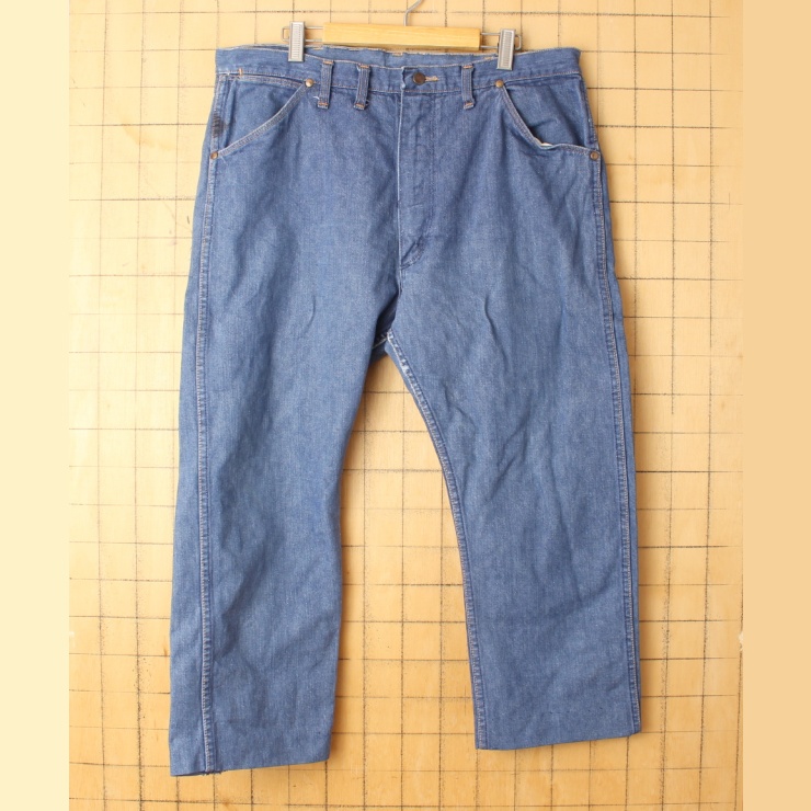 ビッグサイズ 60s 70s USA製 Wrangler ラングラー 13MWZ デニム パンツ W40 ブルー 濃紺 アメリカ古着