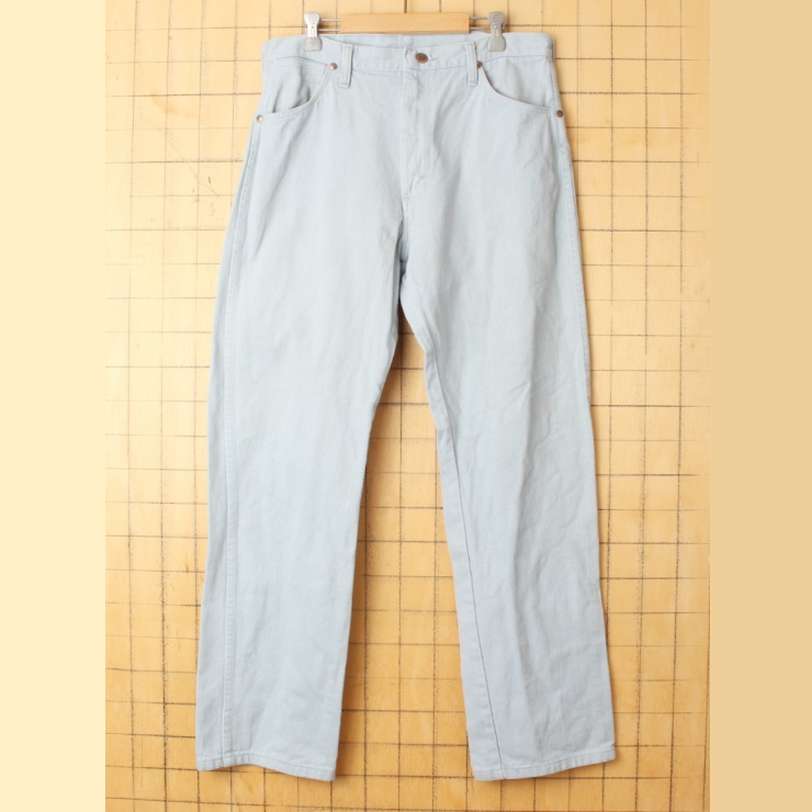 70s USA製 Wrangler ラングラー 13MWZ デニム パンツ W34 ライトブルー アメリカ古着