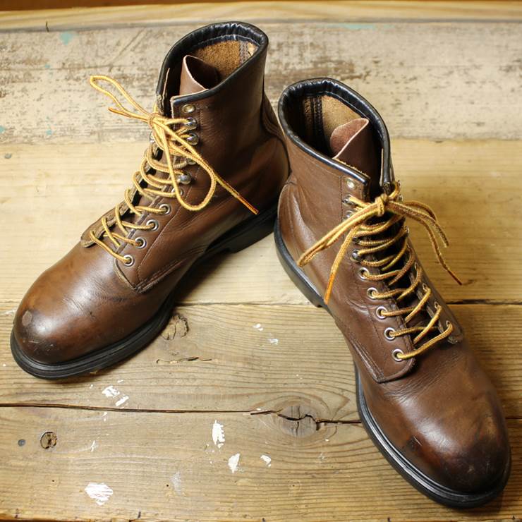 RED WING レッドウィング トゥスチール レザー ワーク ブーツ メンズ 28cm USA製 刺繍羽タグ ロガー 古着 USED