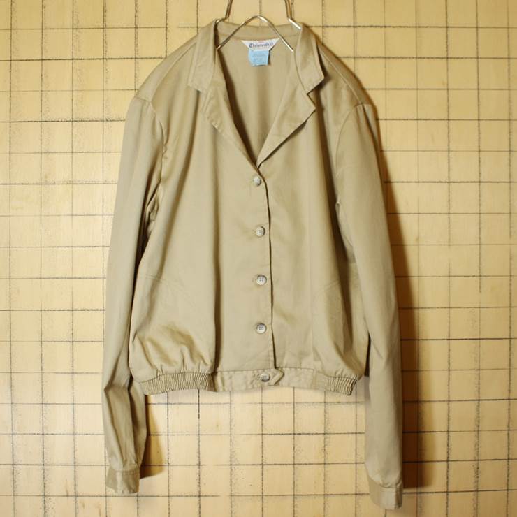 USA製 70s Christenfeld ベージュ ブルゾン レディースL相当 ジャケット アメリカ古着