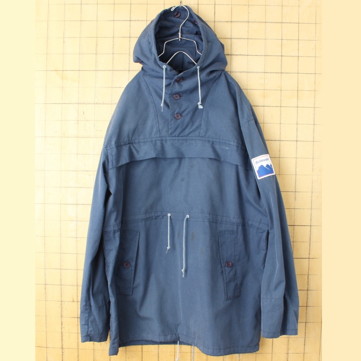 70s 80s EURO Fjellanorakk アノラックパーカー マウンテン ジャケット ネイビー メンズL相当 ヨーロッパ古着