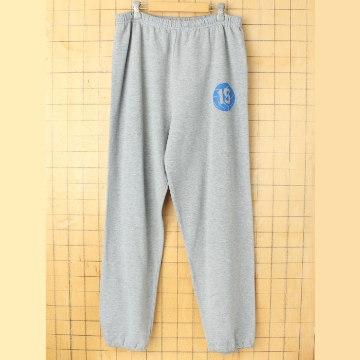 90s 00s USA JERZEES プリントスウェットパンツ グレー メンズL アメリカ古着
