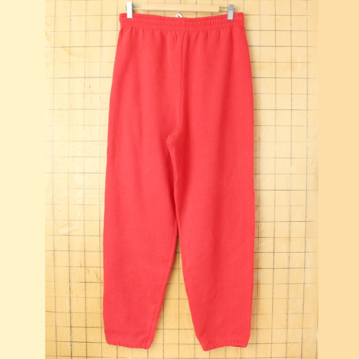 80s 90s USA製 FRUIT OF THE LOOM 無地スウェットパンツ レッド メンズM アメリカ古着