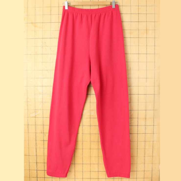 80s 90s USA製 FRUIT OF THE LOOM 無地スウェットパンツ レッド レディースM アメリカ古着