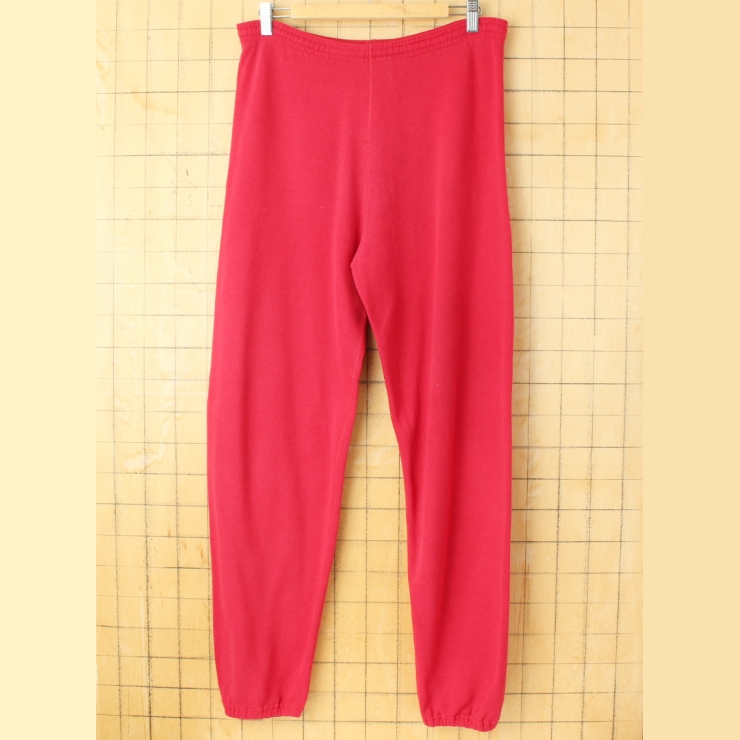 80s 90s USA製 Lee STURDY SWEATS 無地スウェットパンツ レッド メンズM アメリカ古着