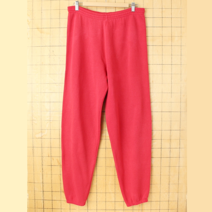 80s 90s USA製 Lee 無地スウェットパンツ レッド メンズL アメリカ古着