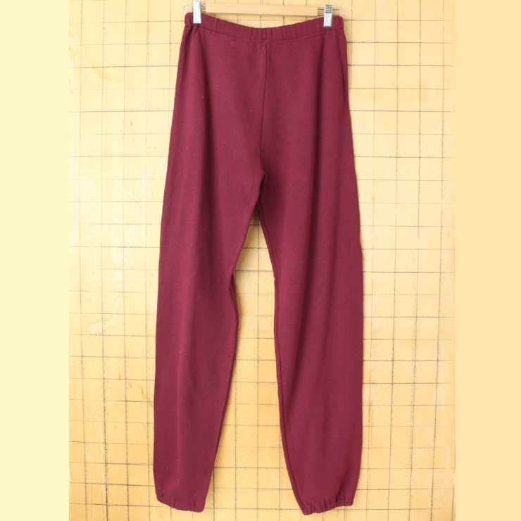 80s 90s USA製 JERZEES 無地スウェットパンツ ボルドー レッド メンズM アメリカ古着
