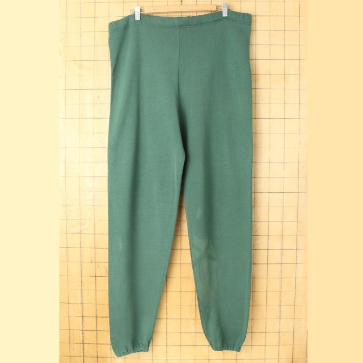 80s 90s USA製 RUSSELL ATHLETIC ラッスルアスレティック 無地スウェットパンツ グリーン メンズXL アメリカ古着
