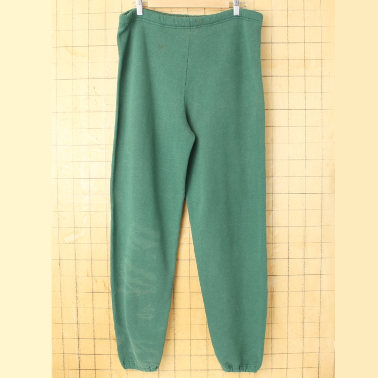 80s 90s USA製 RUSSELL ATHLETIC ラッスルアスレティック 無地スウェットパンツ グリーン メンズL アメリカ古着