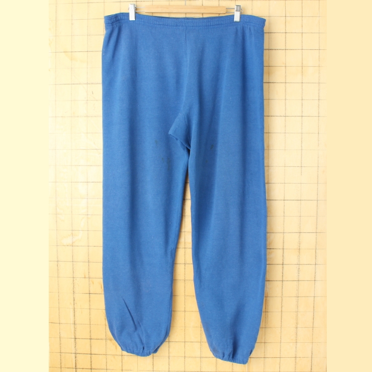 80s 90s USA製 BASSETT-WALKER 無地スウェットパンツ ブルー メンズXL アメリカ古着