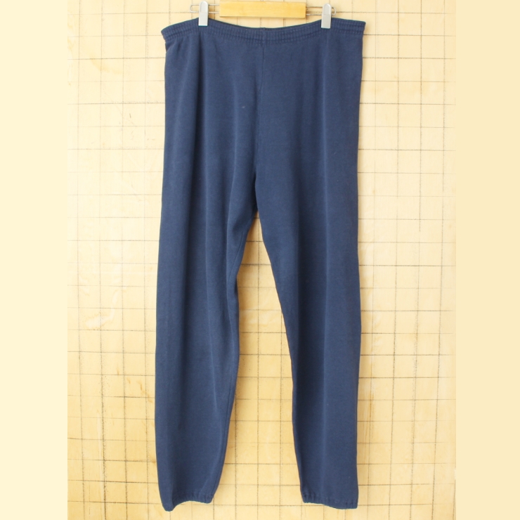 80s 90s USA製 Lee STURDY SWEATS 無地スウェットパンツ ネイビー ブルー メンズM アメリカ古着