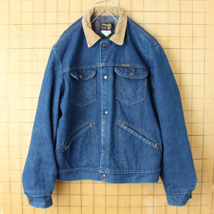 70s 80s USA製 wrangler ラングラー デニム ジャケット ブランケット ...