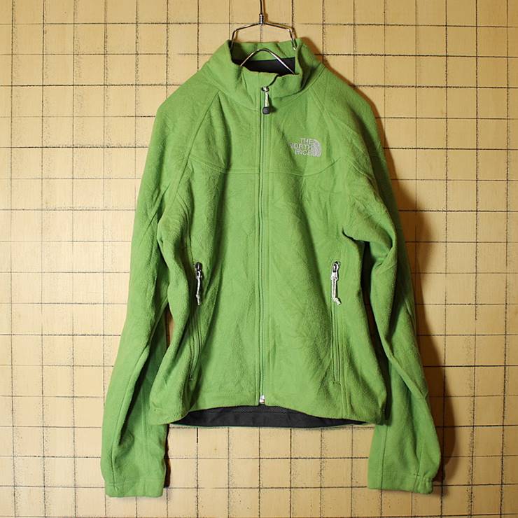 THE NORTH FACE ノースフェイス フリース ジップアップ ジャケット WINDWALL ライトグリーン レディースXS 古着 インナー