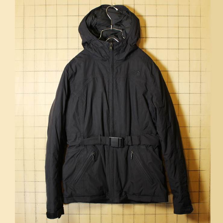 THE NORTH FACE ノースフェイス HYVENT ダウン ジャケット パーカー ブラック レディースM 古着 フード