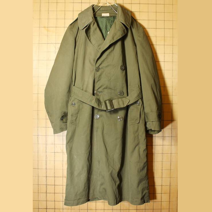 U.S.ARMY 1960s トレンチ コート SMALL-REGULAR M相当 ライナー付 ミリタリー オリーブドラブ 米軍実物 アメリカ古着 100720aw112