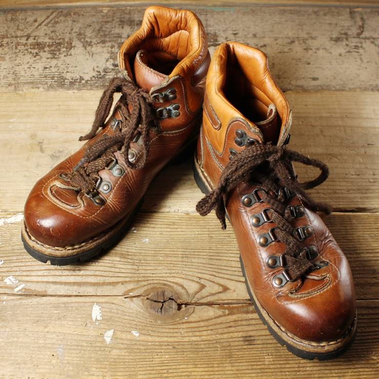 ITALY製 Kinney Shoes COLORADO レザー マウンテン ブーツ ワーク 25.5cm-26cm相当 ブラウン イタリア 編み上げ 古着 USED