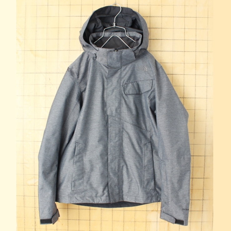 THE NORTH FACE ノースフェイス HYVENT ジップアップ スノージャケット グレー レディースM マウンテンパーカー アメリカ古着