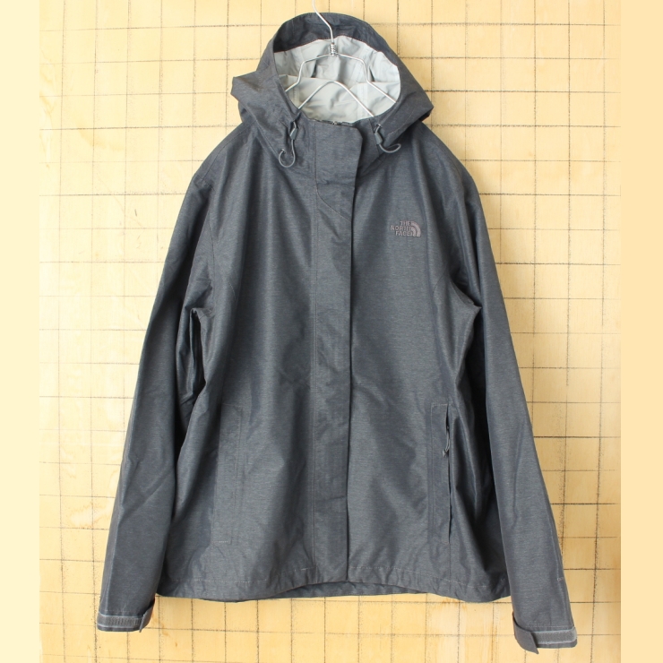 THE NORTH FACE ノースフェイス HYVENT ジップアップジャケット ダークグレー レディースL マウンテンパーカー アメリカ古着