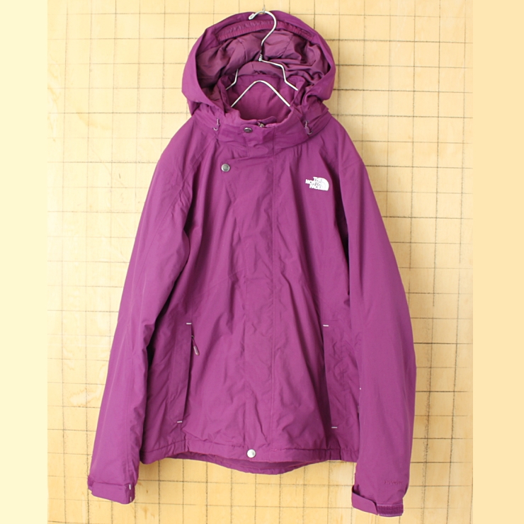 THE NORTH FACE ノースフェイス HYVENT ジップアップ スノージャケット パープル レディースL マウンテンパーカー 中綿入 アメリカ古着