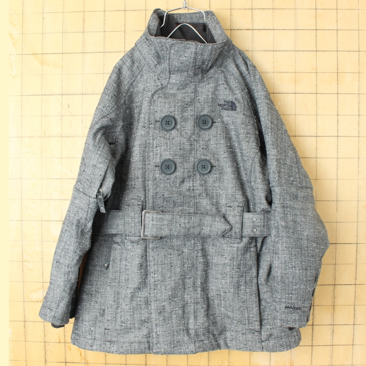 THE NORTH FACE ノースフェイス HYVENT ジップアップ スノージャケット グレー レディースM マウンテンパーカー 中綿入 アメリカ古着