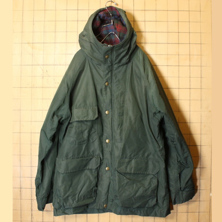 80s USA製 Woolrich ウールリッチ マウンテンパーカー レディースL カーキ グリーン ナイロンジャケット アウトドア アメリカ古着