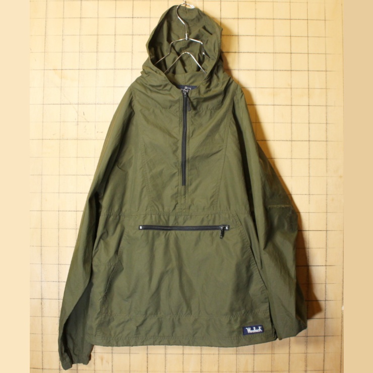 70s 80s USA Woolrich ウールリッチ アノラックパーカー ナイロンジャケット カーキ グリーン メンズL相当 アメリカ古着