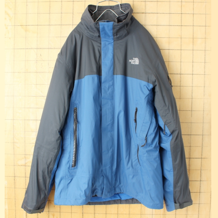 THE NORTH FACE ノースフェイス HYVENT 3WAYナイロンジャケット 中綿 キルティング ブルー メンズM アメリカ古着
