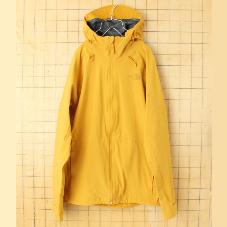 THE NORTH FACE ノースフェイス DRYVENT ナイロンジャケット マスタードイエロー メンズS マウンテンパーカー アメリカ古着