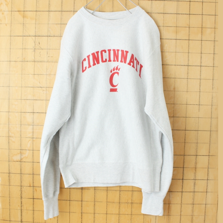 00s USA champion チャンピオン CINCINNATI リバースウィーブスウェット グレー メンズM相当 アメリカ古着
