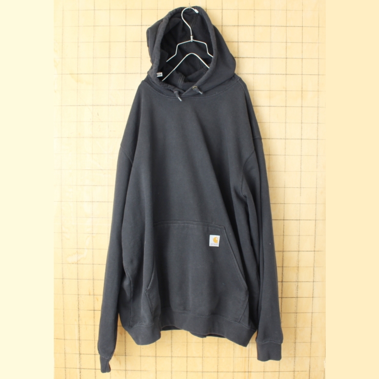 ビッグサイズ USA carhartt カーハート スウェットパーカー ブラック メンズXL フーディー アメリカ古着