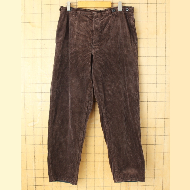 70s 80s EURO 太畝コーデュロイパンツ ブラウン W34相当 ヨーロッパ古着