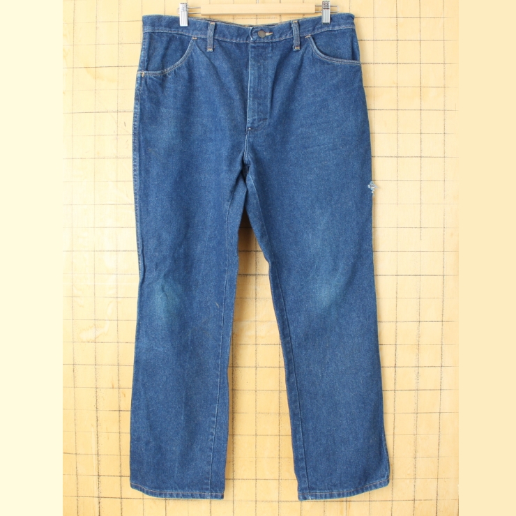 70s 80s USA製 RUSTLER 87621 デニムパンツ ブルージーンズ W38 TALON アメリカ古着