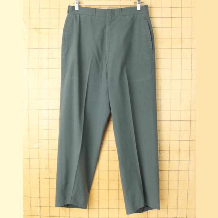 70s U.S.ARMY AG-344 ドレスパンツ ミリタリー W32 スラックス TROUSERS MEN'S POLY/WOOL TROPICAL 実品 アメリカ古着