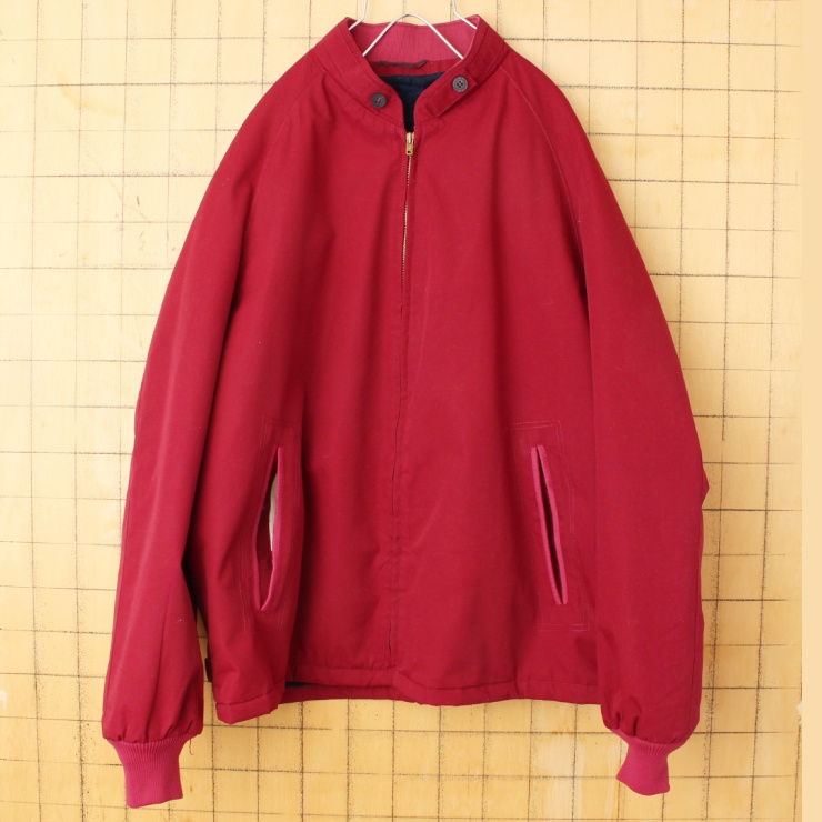 70s 80s USA製 Distinctive sportswear ボアライナー ジャケット ボルドー レッド メンズXL相当 ワーク スイングトップ アメリカ古着