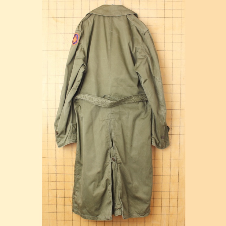 50s U.S.ARMY トレンチ コート MEDIUM-LONG ミリタリー オリーブドラブ 米軍実物 アメリカ古着 110222aw139