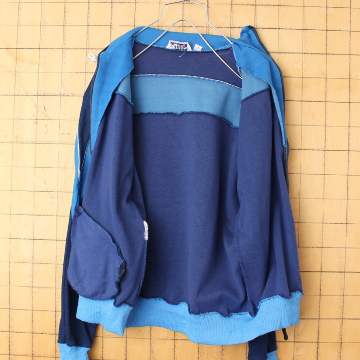 70s 80s EURO PUMA プーマ ジップアップ ジャージ トップ ネイビー