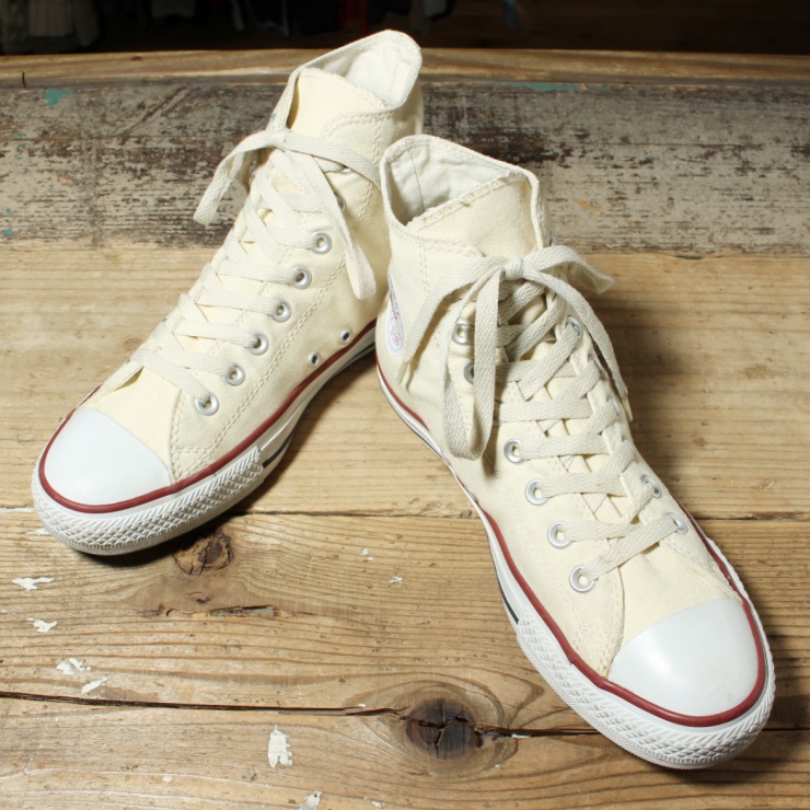 CONVERSE ALLSTAR Hi コンバース オールスター ハイカット シューズ 26.5cm オフホワイト 生成り 古着