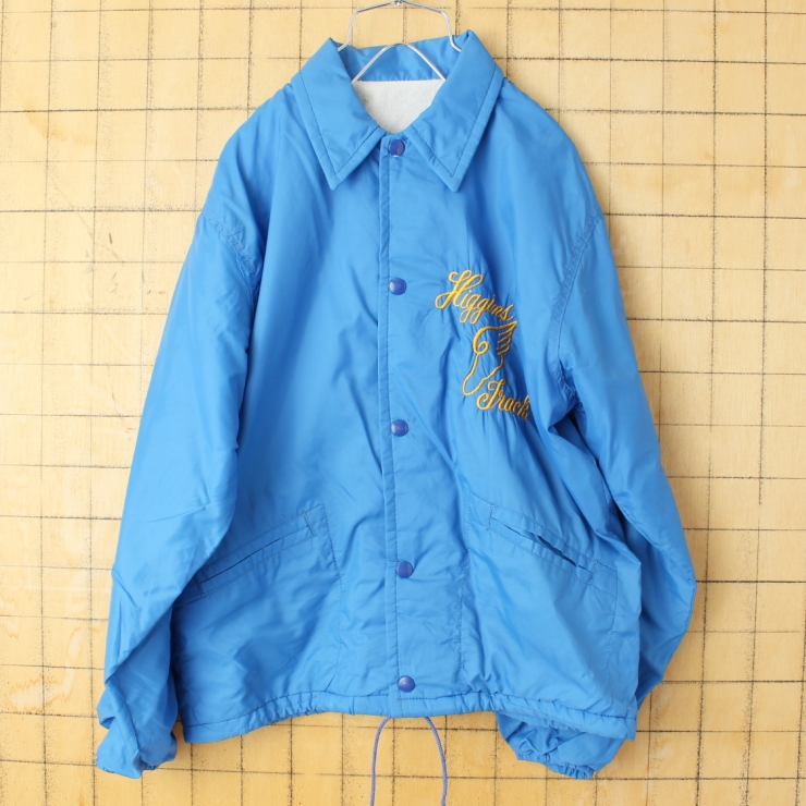 70s 80s USA製 ウイングフット ナイロンコーチジャケット メンズM相当 ブルー アメリカ古着