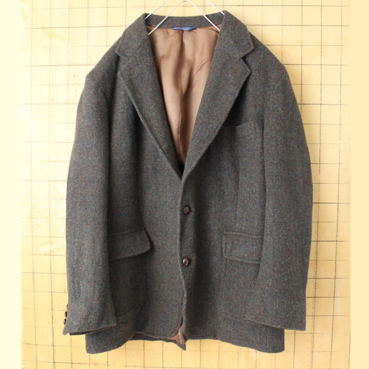 80s 90s USA製 PENDLETON ウールテーラードジャケット メンズL相当 ブラウン エルボーパッチ アメリカ古着