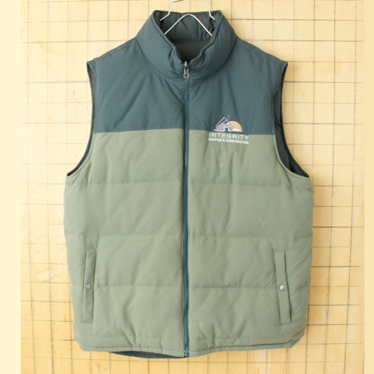 USA patagonia パタゴニア リバーシブルダウンベスト メンズL相当 グリーン アウトドア キャンプ アメリカ古着