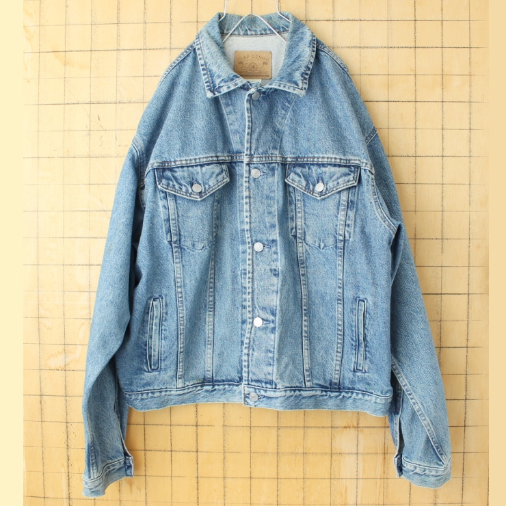 ビッグサイズ 90s 00s USA GAP DENIM オールドギャップ デニムジャケット メンズXL ブルー アメリカ古着