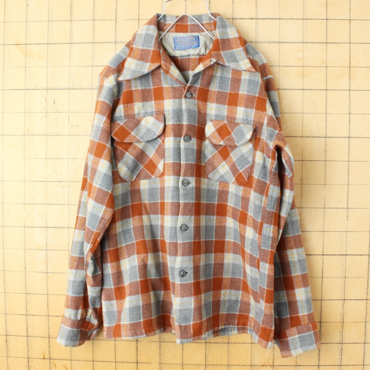 70s 80s USA製 PENDLETON ペンドルトン ウール チェック オープン ...