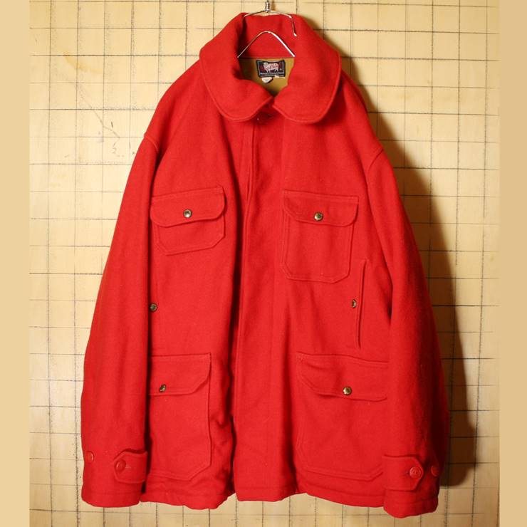 ビッグサイズ 50s USA製 Woolrich ウール ハンティング ジャケット メンズXXL相当 レッド ウールリッチ 古着