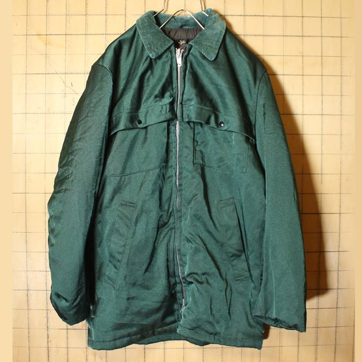 70s 80s Golden Fleece titan cloth ナイロン 中綿 ジャケット メンズML相当 グリーン タイタンクロス アメリカ古着