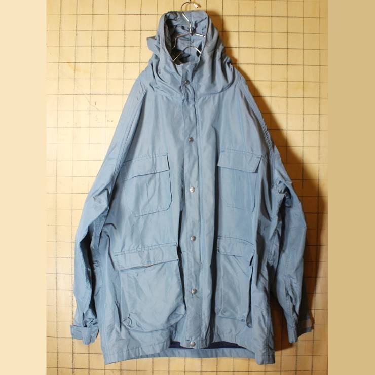 ビッグサイズ 70s USA製 Woolrich ウールリッチ マウンテンパーカー 60/40クロス ナイロンジャケット アウトドア XXL  ライトブルー 古着