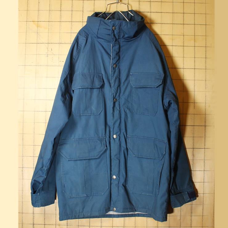 80s USA製 Woolrich ウールリッチ マウンテンパーカー 65/35クロス メンズM ネイビー ナイロンジャケット アウトドア 古着