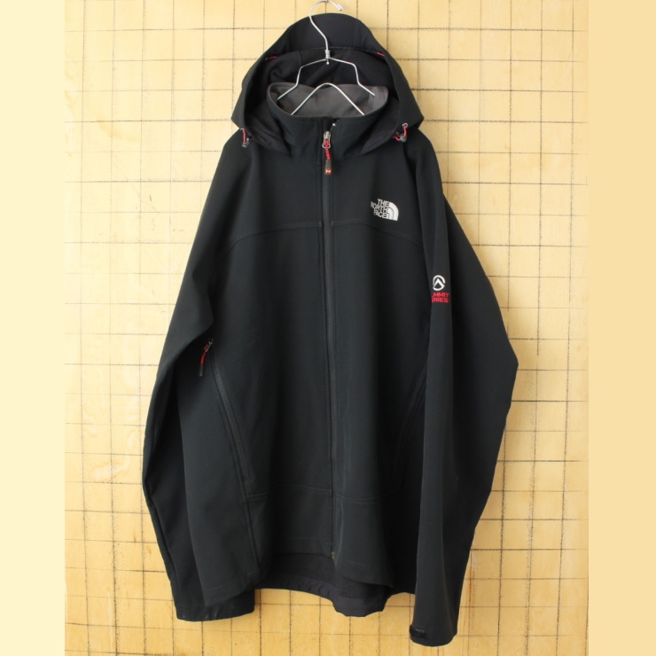 THE NORTH FACE ノースフェイス SUMMIT SERIES ジップアップ ソフトシェルジャケット ブラック メンズL マウンテンパーカー アメリカ古着