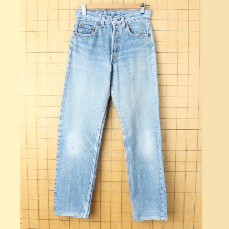 90s USA製 Levis 501 リーバイス ブルー ジーンズ デニム パンツ W28 アメリカ古着