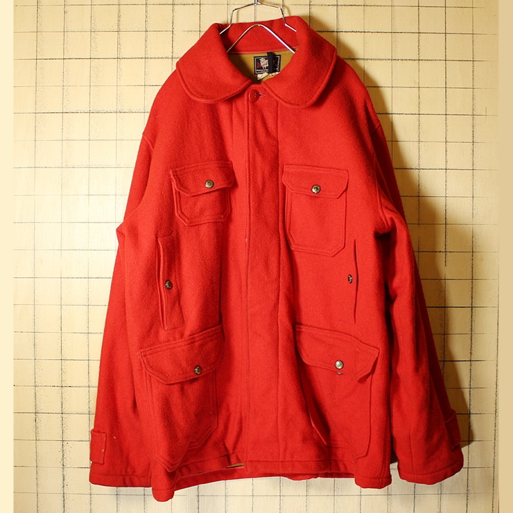 USA製 50s ビンテージ 古着 Woolrich ウールリッチ  ウール ジャケット レッド メンズXL相当 ハンティング