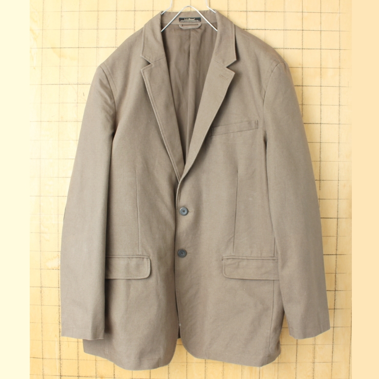 ビッグサイズ USA LLBean ハンティング テーラードジャケット メンズ3XL相当 ベージュブラウン アウトドア アメリカ古着